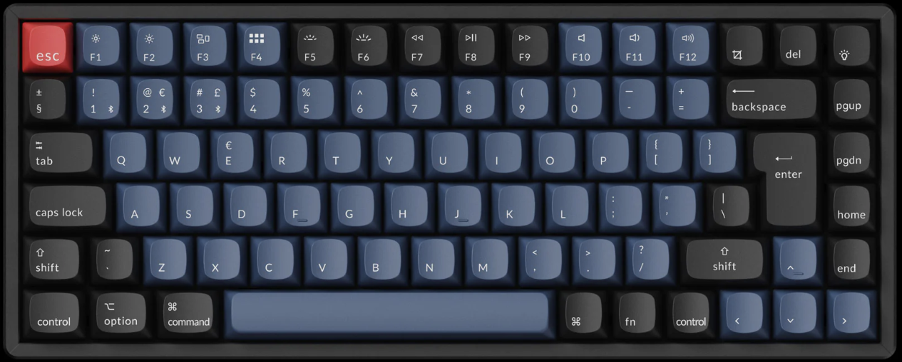 ISO layout, US på Keychron keyboard, fra https://www.keychron.com